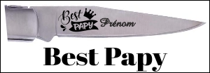 Couteau gravé - dessin Best Papy